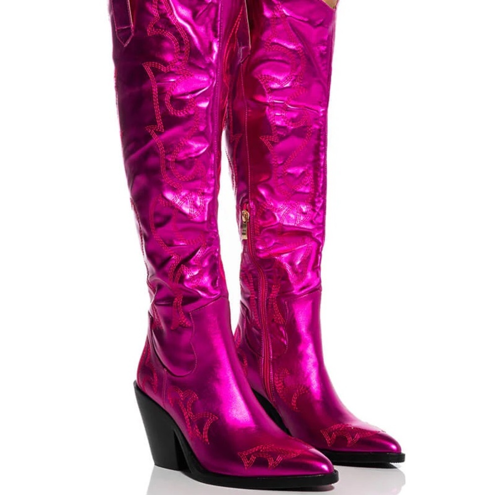 Fuchsia Over the Knee Boots